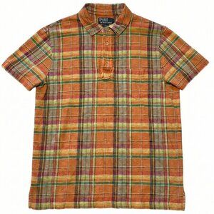 Ralph Lauren Orange/Green Striped Polo – Large